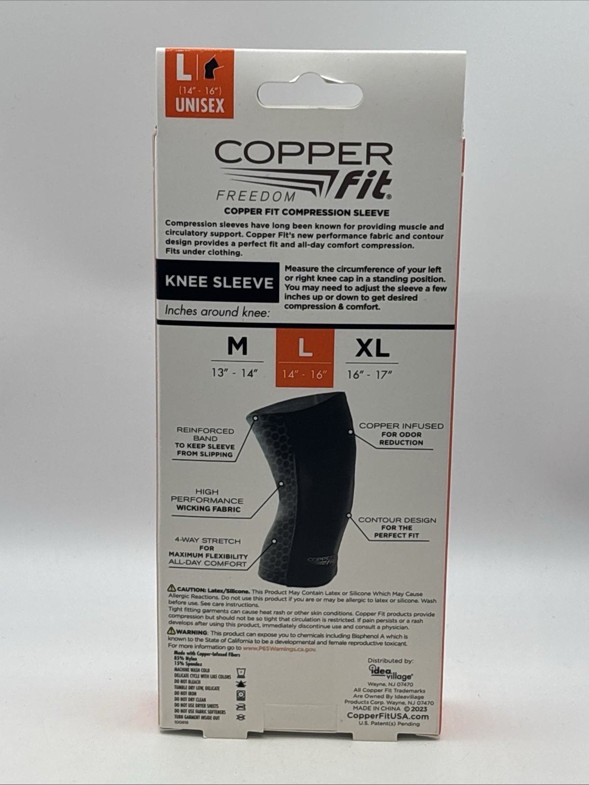 Copper Fit Freedom Copper Infused Compression Sleeves Knee Sleeve Large-new