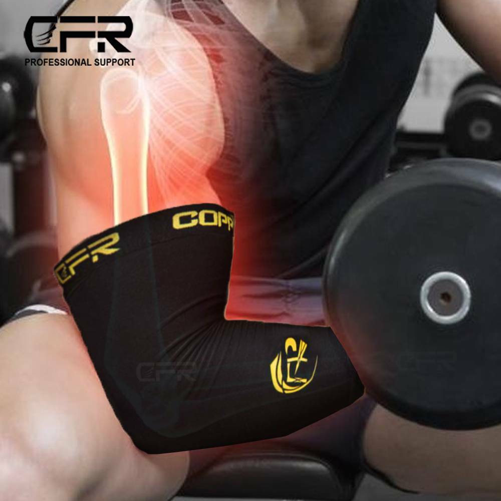 Copper Compression Sleeve Arm Elbow Support Brace Joint Pain Arthritis Fitness