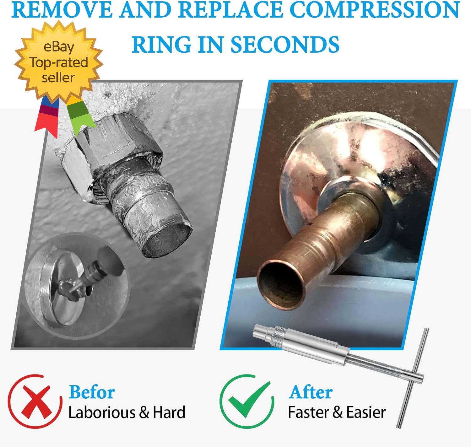 Compression Sleeve Puller and Sleeve Remover for 1/2 Inch Compression Fittings..