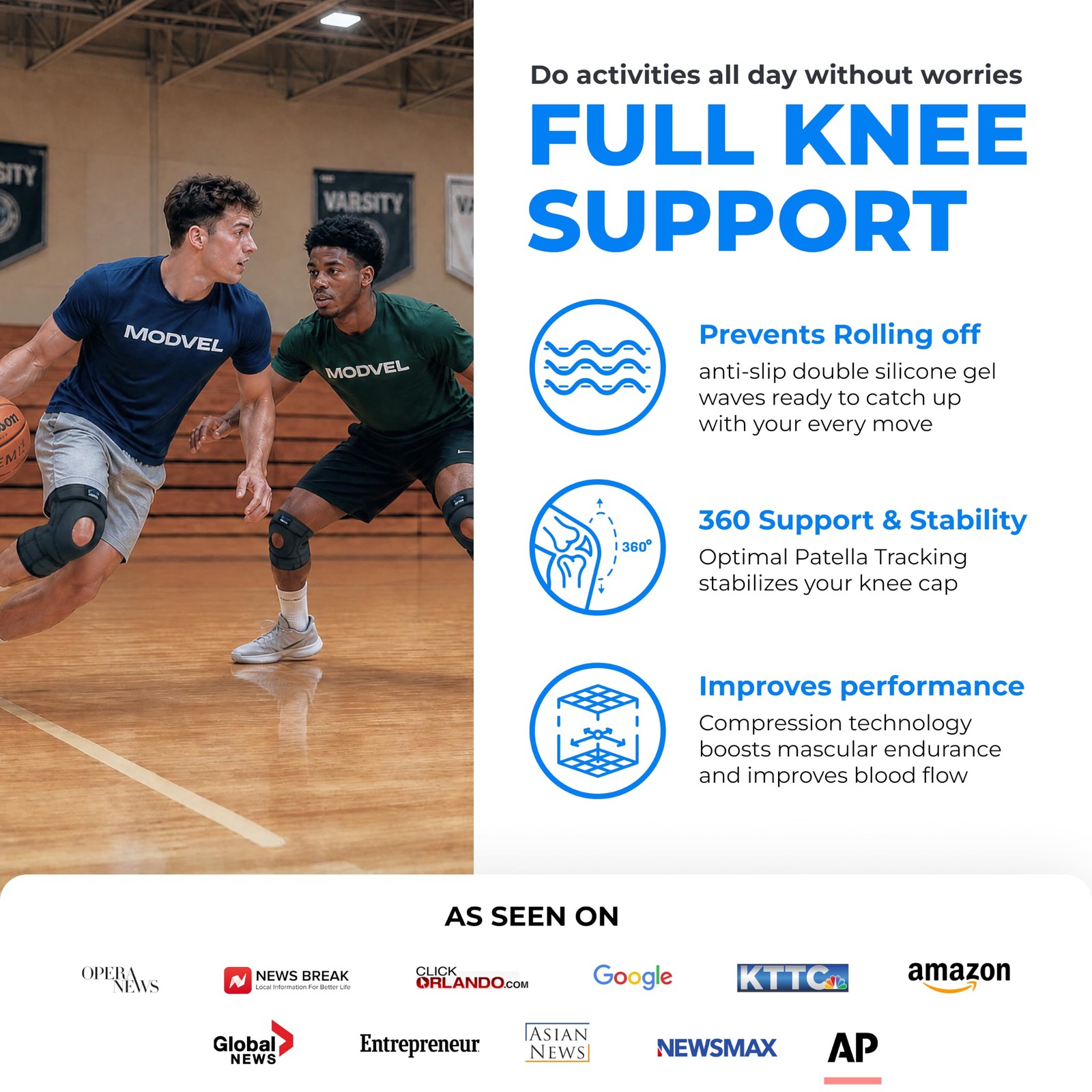 ELITE Knee Brace for Men & Women – Patella Gel Pads & Side Stabilizers for AC…