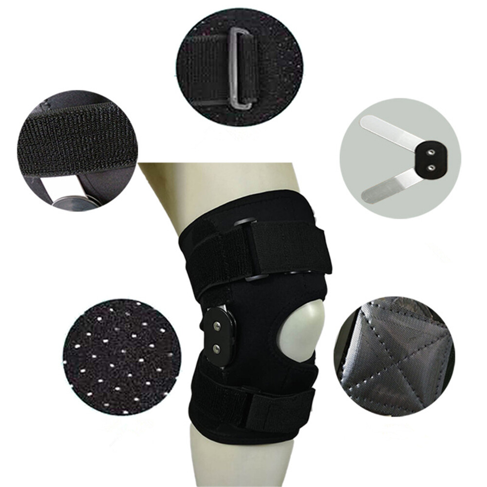 1PC Knee Brace Hinged Compression Sleeve Joint Support Open Patella Stabilizer
