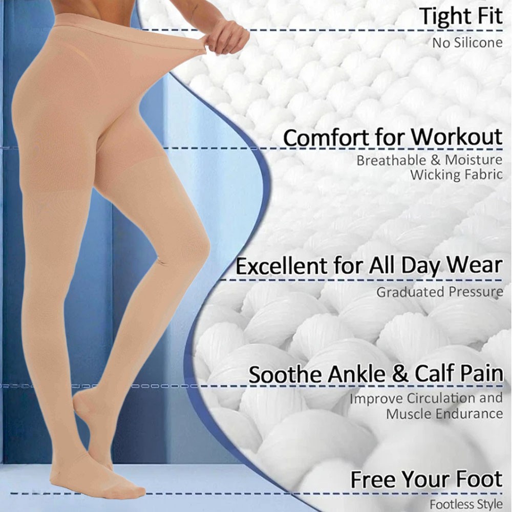 Women Opaque Compression Pantyhose Support Stockings Varicose Veins Circulation