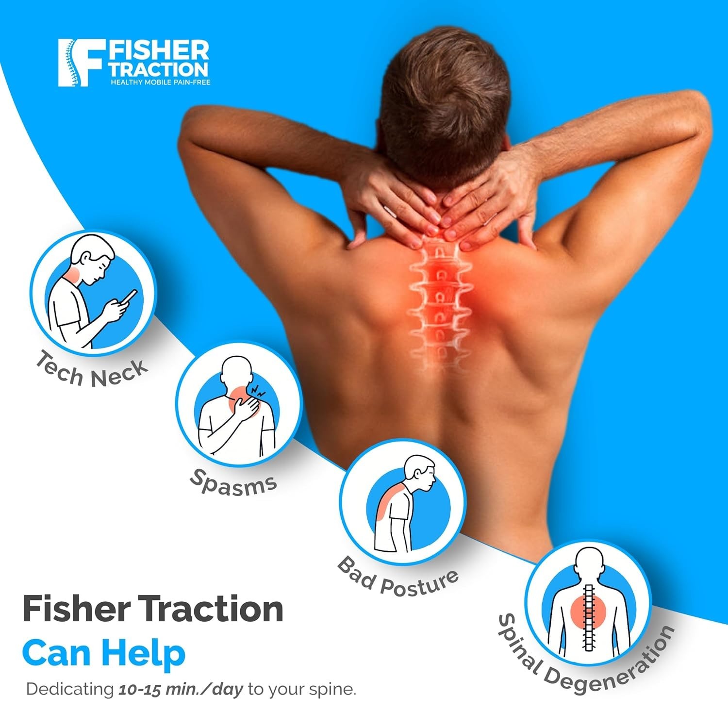 Cervical Neck Traction Device: Patented Decompression Stretcher for Pain Relief
