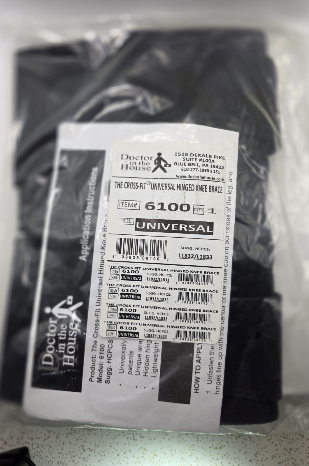 Doctor in the House UNIVERSAL HINGED KNEE BRACE The Cross Fit 6100 W/Sleeve Sock