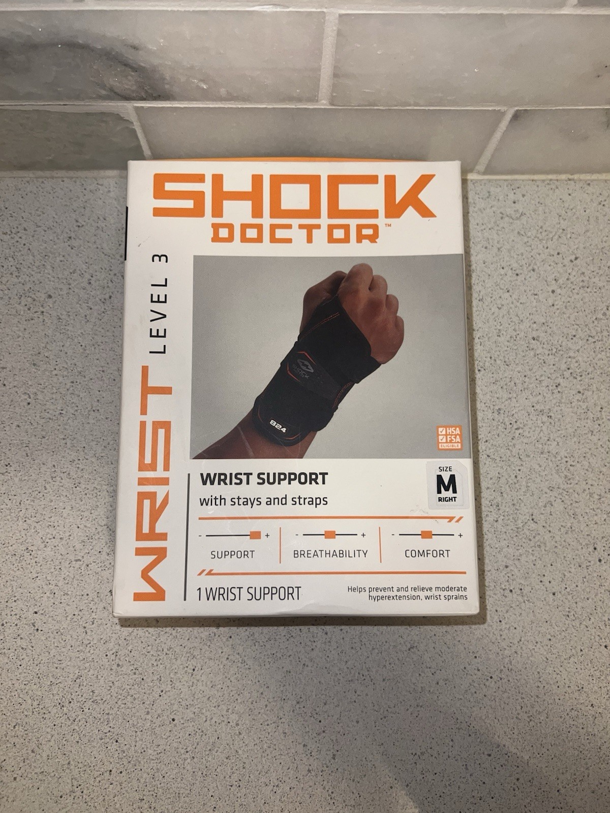 Shock Doctor Wrist Support (level 3) Support w/ Stays & Straps SIZE M (NIB)