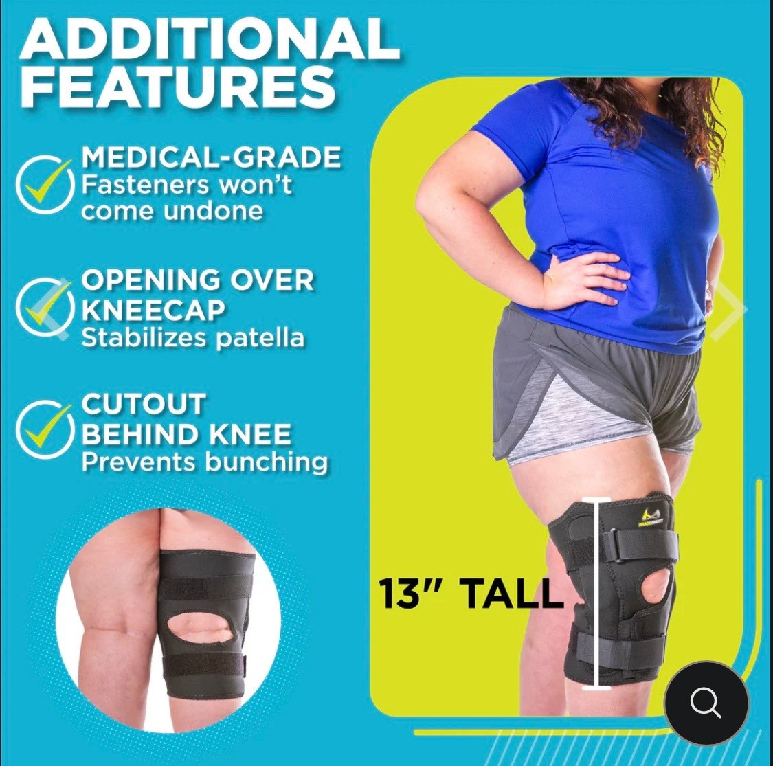 Braceability Obesity Knee Pain Brace Size 5XL Black 03K04 Adjustable NEW