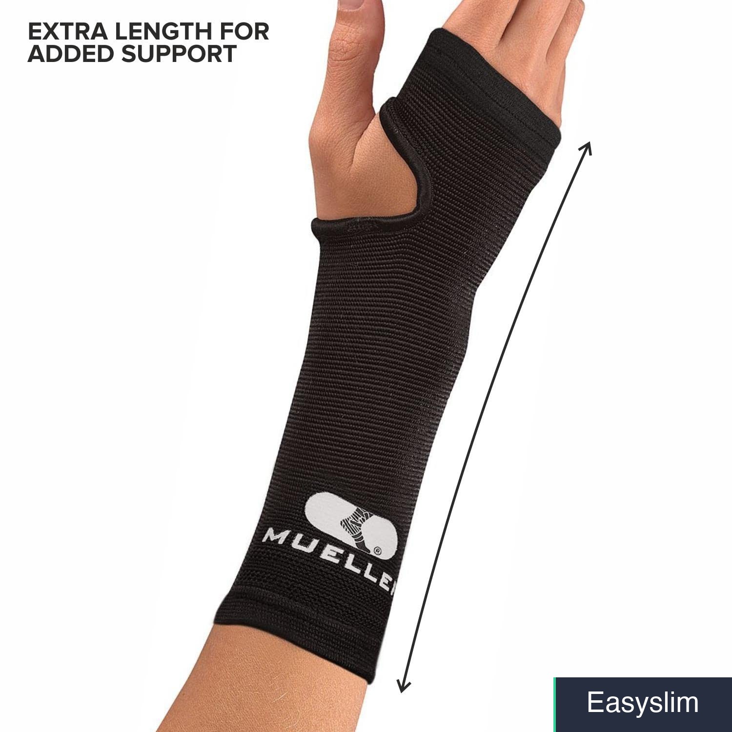 Elastic Wrist Support Large Black Compression Thumb Hole Brace Strap