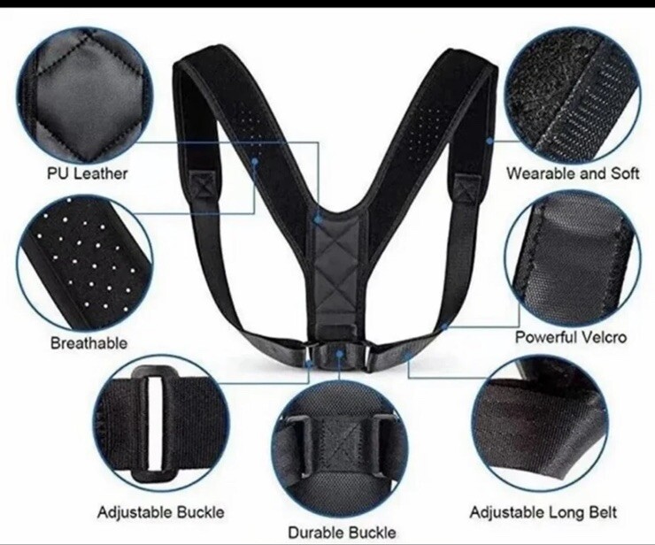 posture corrector Belt Unisex Black Color Size Medium