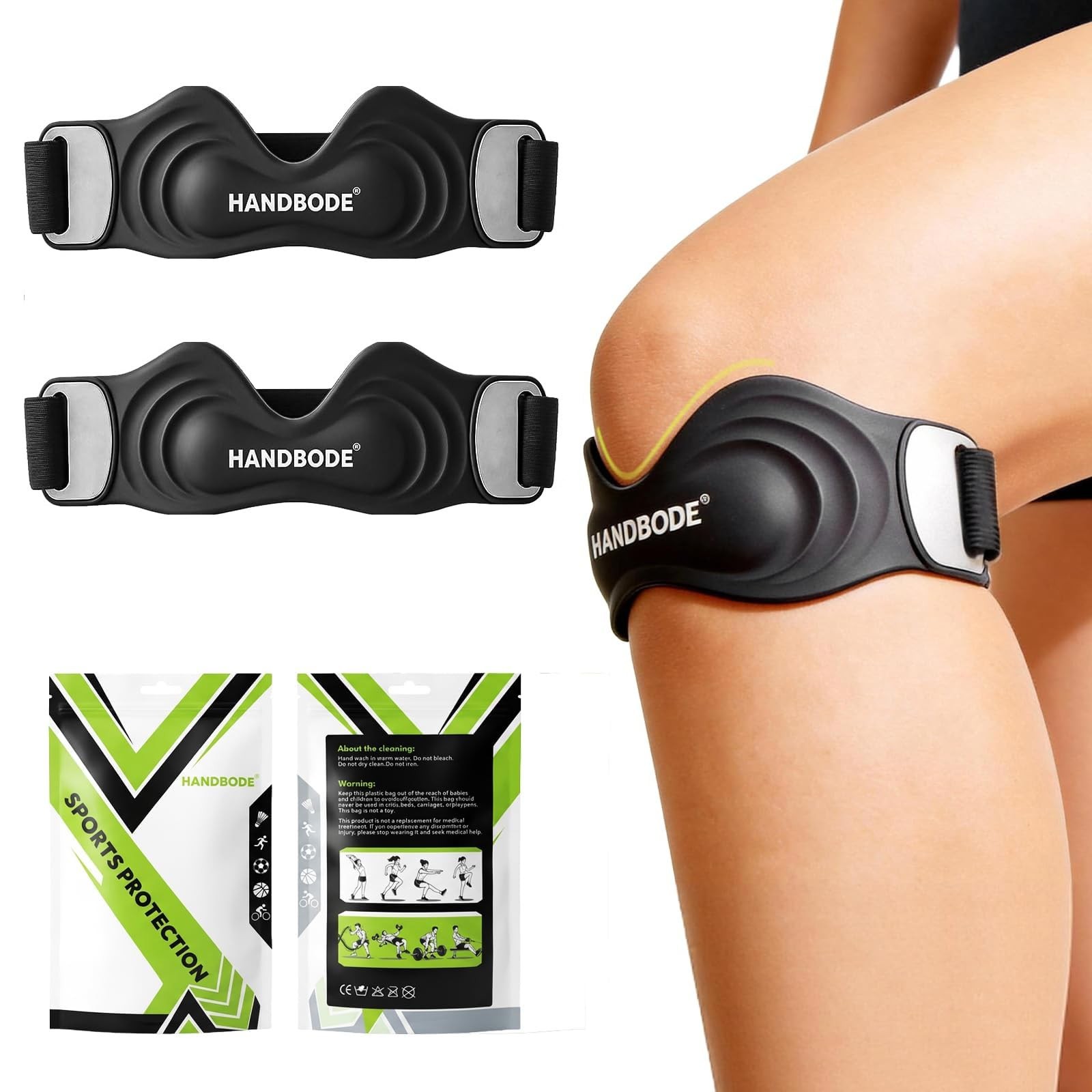 Patellar Tendon Support Strap, Silicone Knee Brace for Men Women, Adjustable