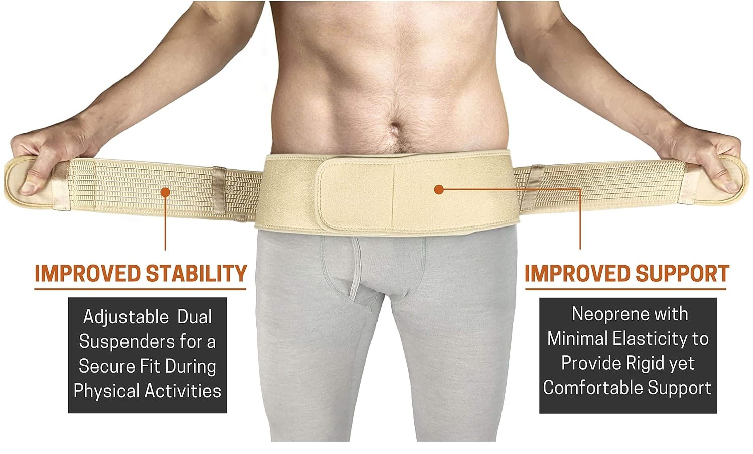 Sacroiliac Hip Belt for Women and Regular (Hip Size 32"- 45"), Nude