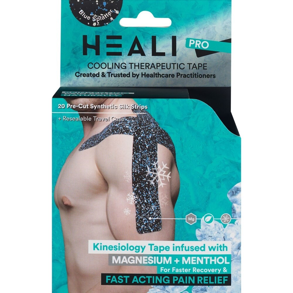 2 PACK Heali Pro Tape Infused with Magnesium & Menthol, Blue