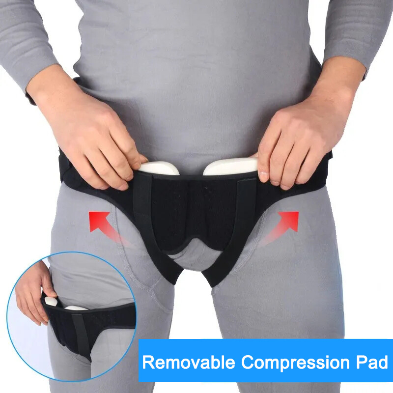 Adult Inguinal Hernia Support Belt Double Groin Truss Brace Pain Relief & Pads