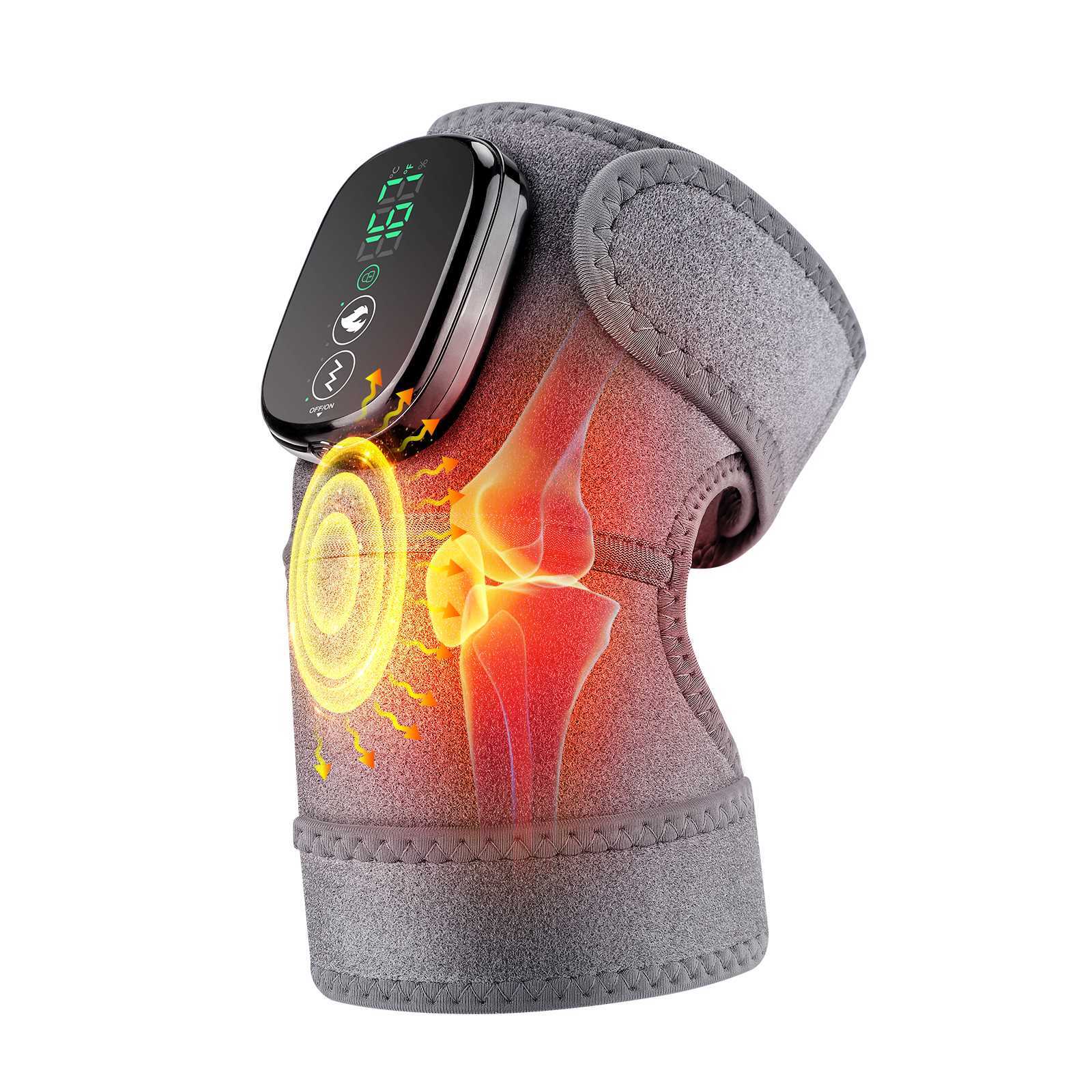Electric Heating Vibration Knee Joint Pad Brace Massage Therapy Legs Massager