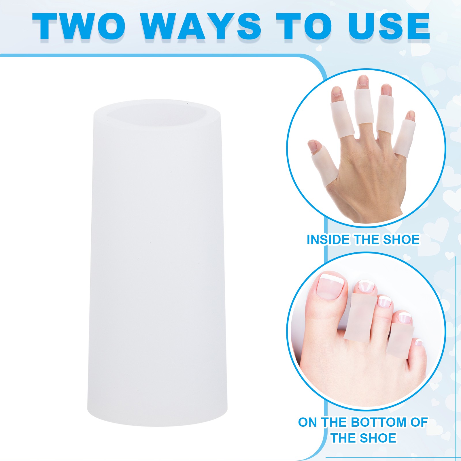 14 Pcs 1.6″x0.59″ Gel Finger Cots Silicone Finger Protector Support White
