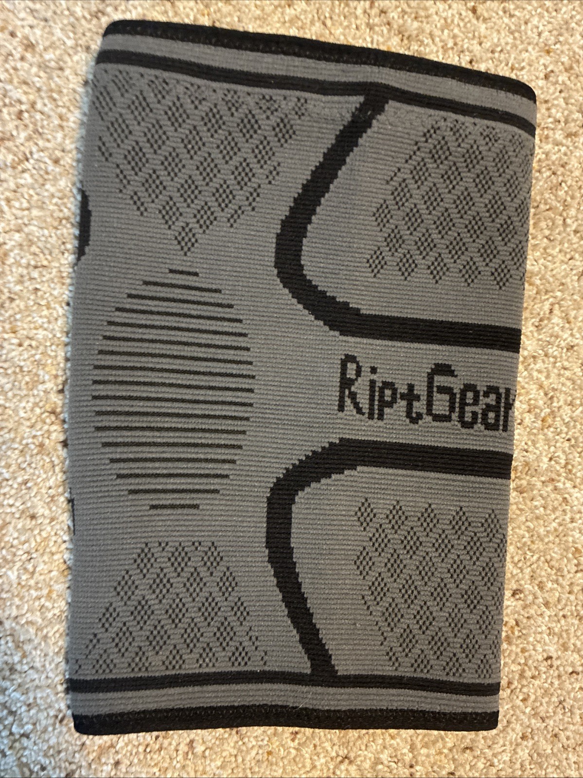 RiptGear Compression M Knee Brace Sleeve Grey Black Size Medium