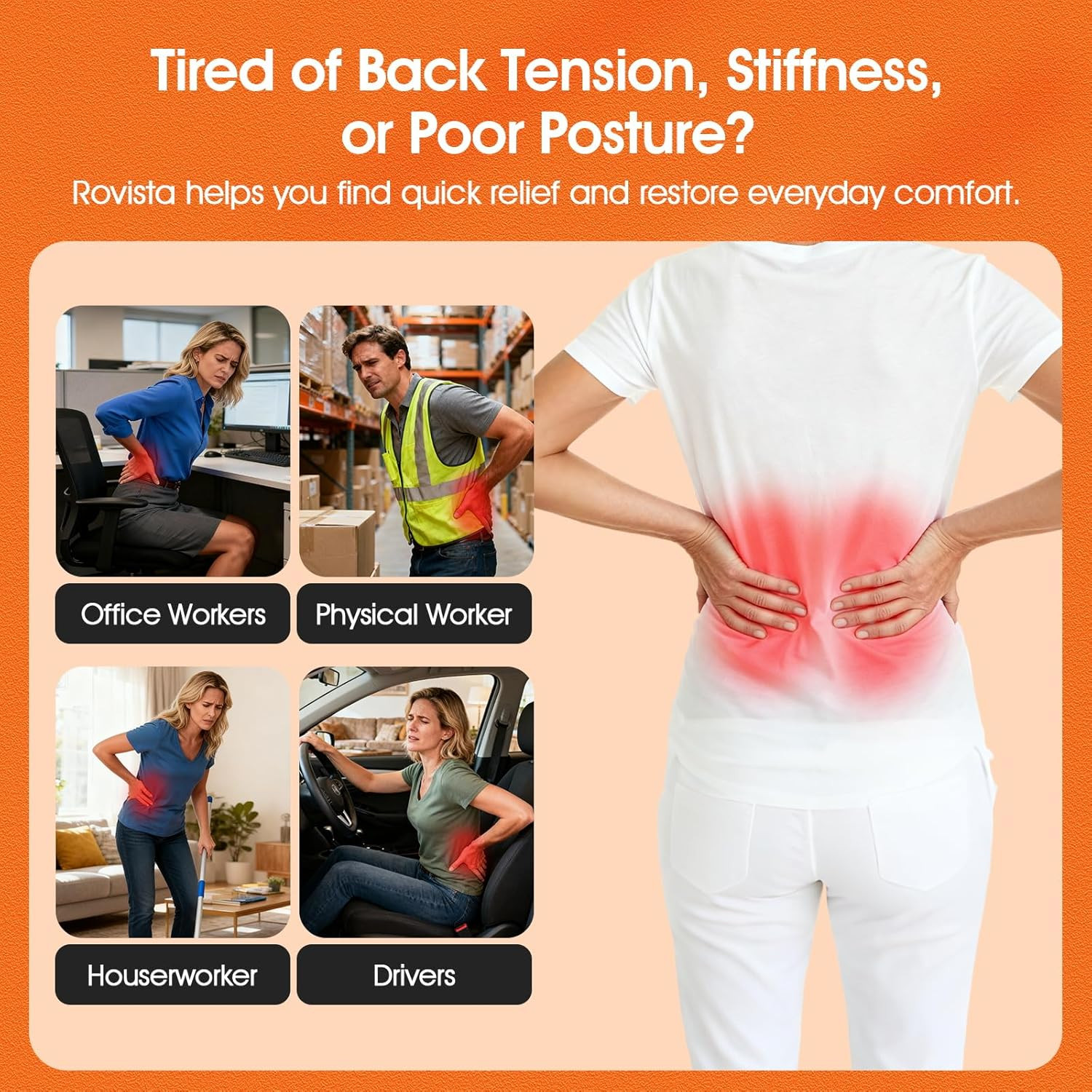 Premium Back Stretcher for Lower Back Pain Relief – 4-Level Adjustable Lumbar Su