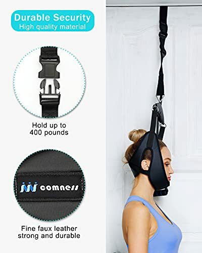 CERVICAL NECK TRACTION DEVICE Over Door Stretcher Hammock Pain Relief COMNESS