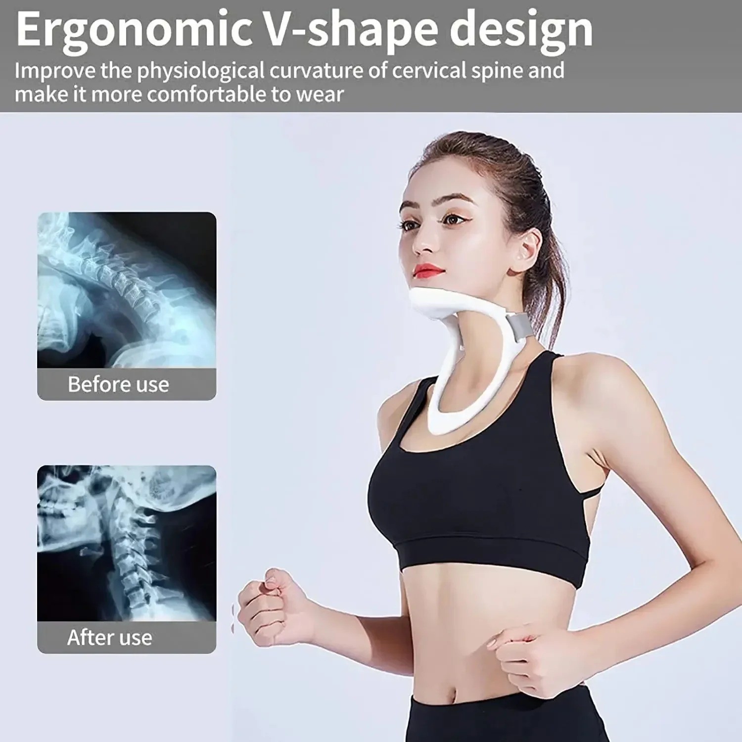Cervical Neck Brace Posture Corrector Neck Support Collar Pain Relief Adjustable