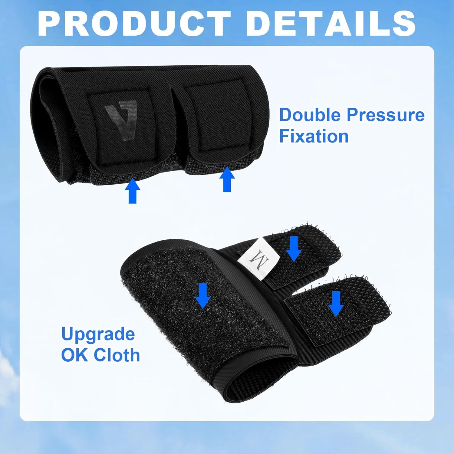 2pcs Adjustable Finger Sleeve Splints, Sports Injury Relief Compression Straps