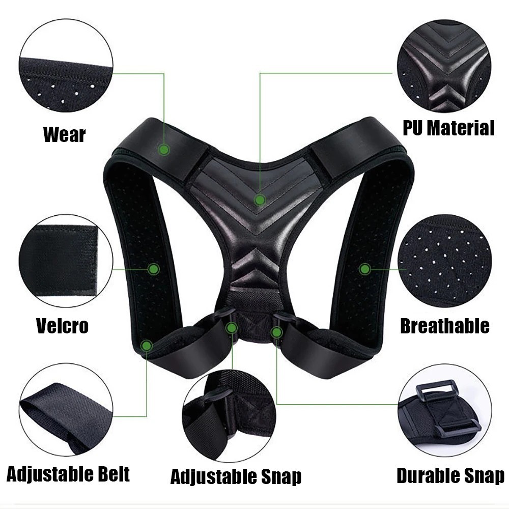 True Fit Posture Corrector Belt Adjustable Back Brace Straightener For Men Women