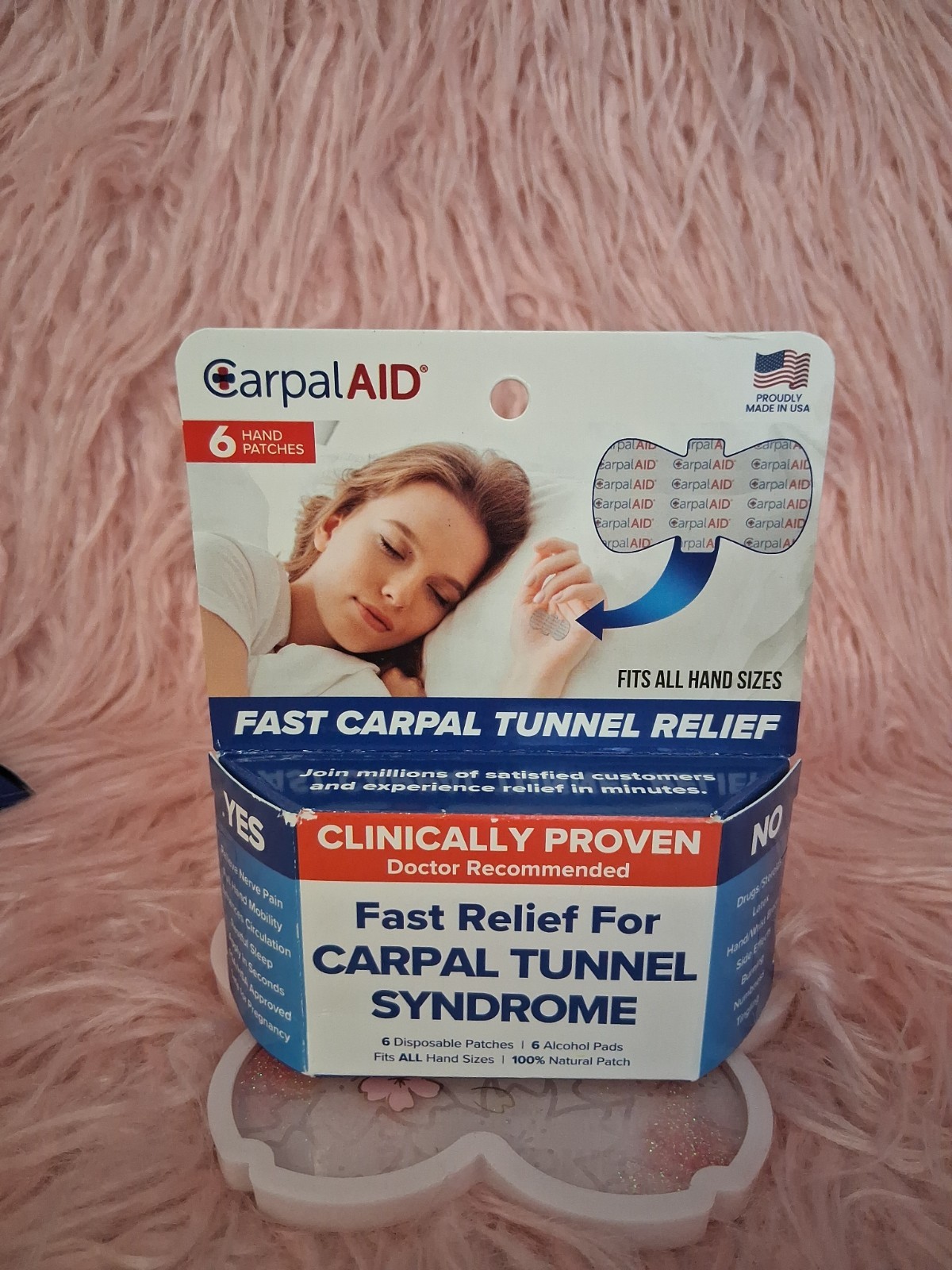 3x Carpal AID Box of 6 Patches for ALL SIZE HANDS for Carpal Tunnel Relief *NIB*