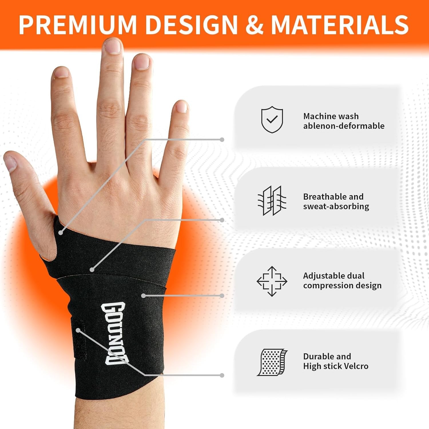Copper Wrist Brace Support Compression Sleeve Arthritis Gym Carpal Tunnel Injury
