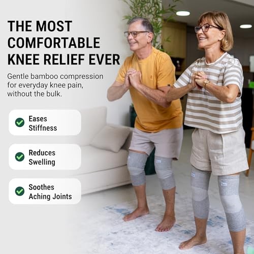 Onecompress Bamboo Compression Knee Sleeve for Women &en, Knees Support M Gray