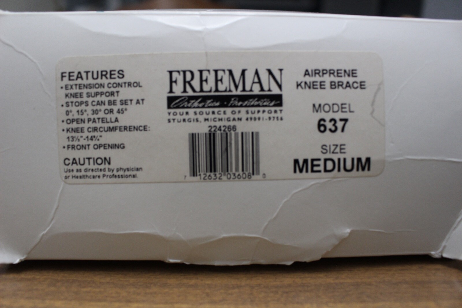 Freeman Airprene knee brace Model 637 size Medium