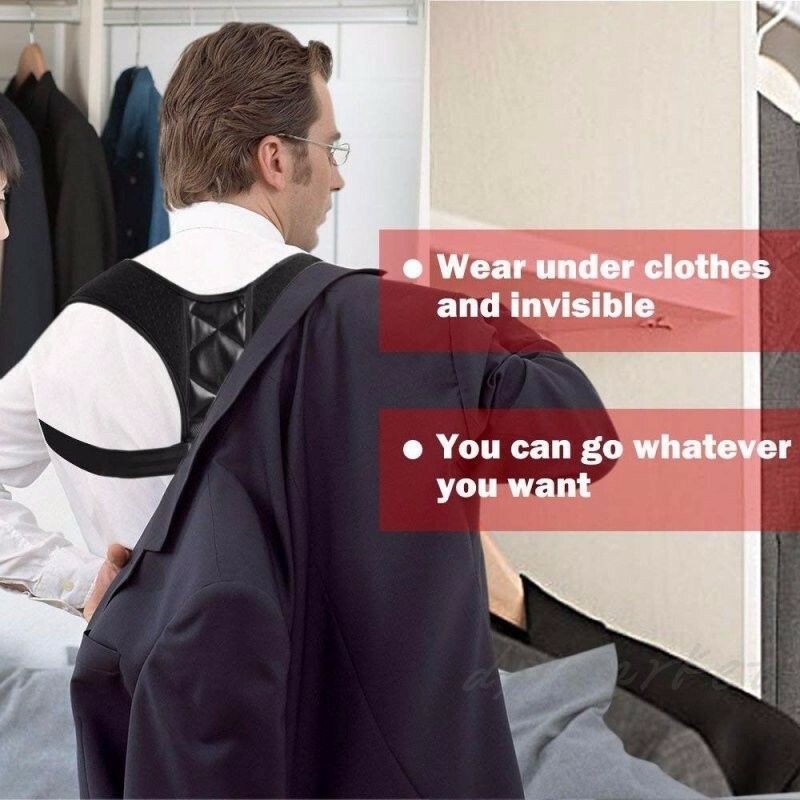 Back Posture Corrector Shoulder Neck Support Adjustable Brace Straight Belt