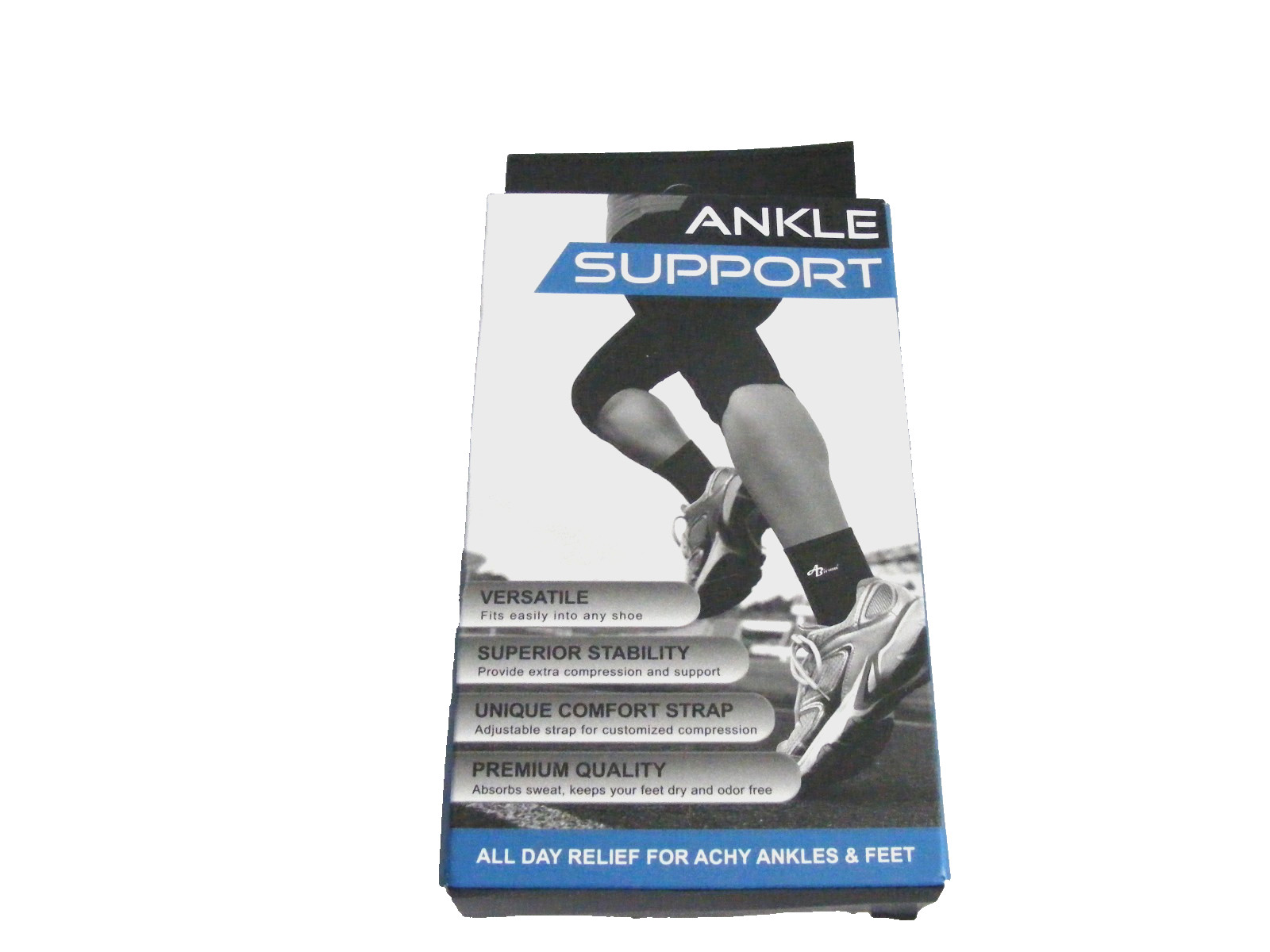 ABIRAM Ankle Support Socks Black Large Unique Comfort Strap