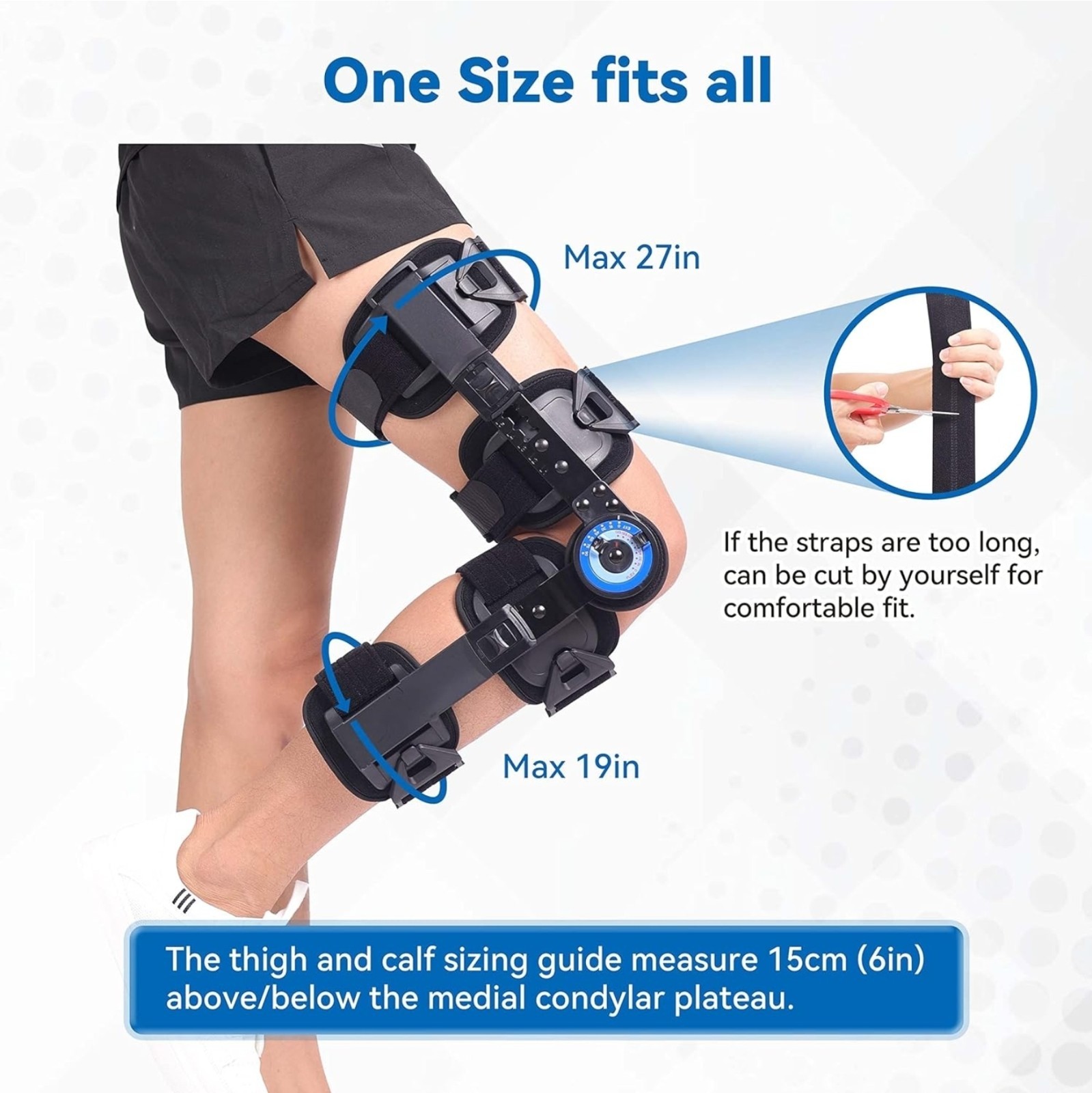 Orthomen Hinged ROM Knee Brace, Post Op Knee Brace for Recovery Stabilization.
