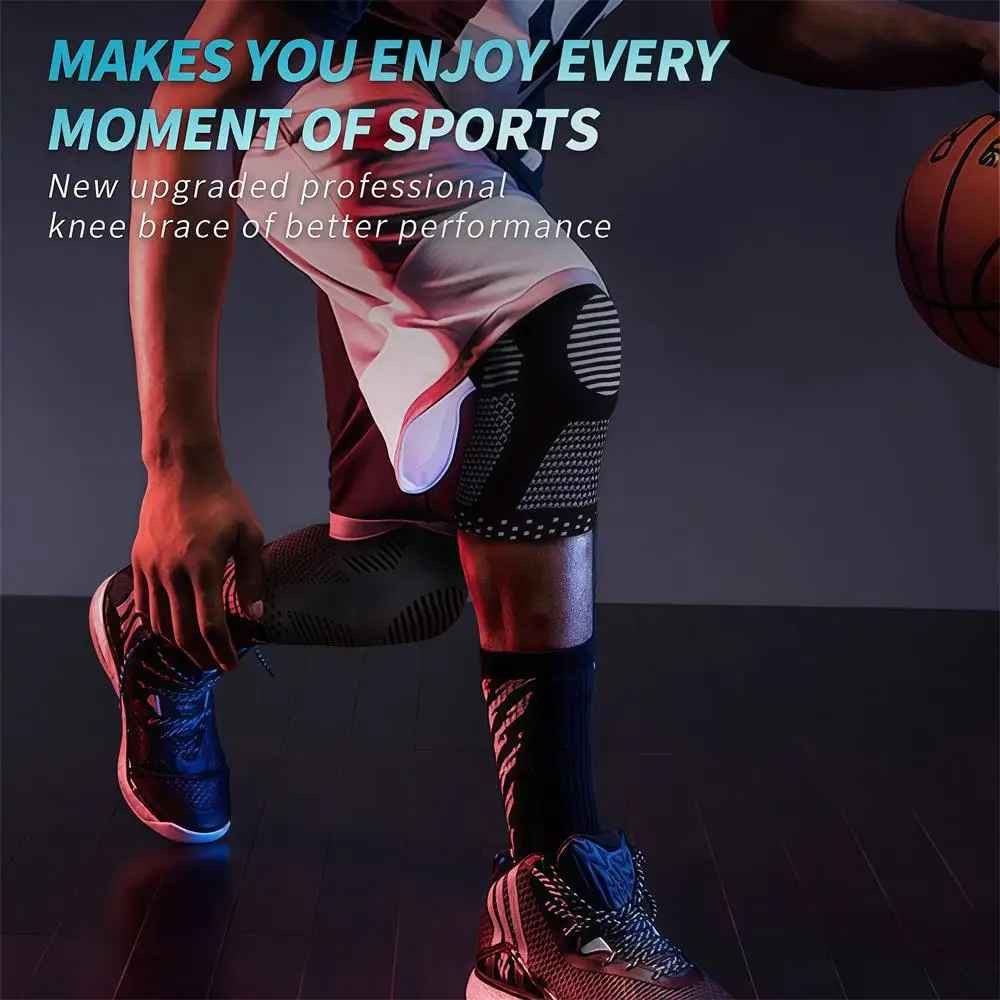 1/2Pcs Sport Compression Knee Support Brace Patella Protector Knitted Silicone S