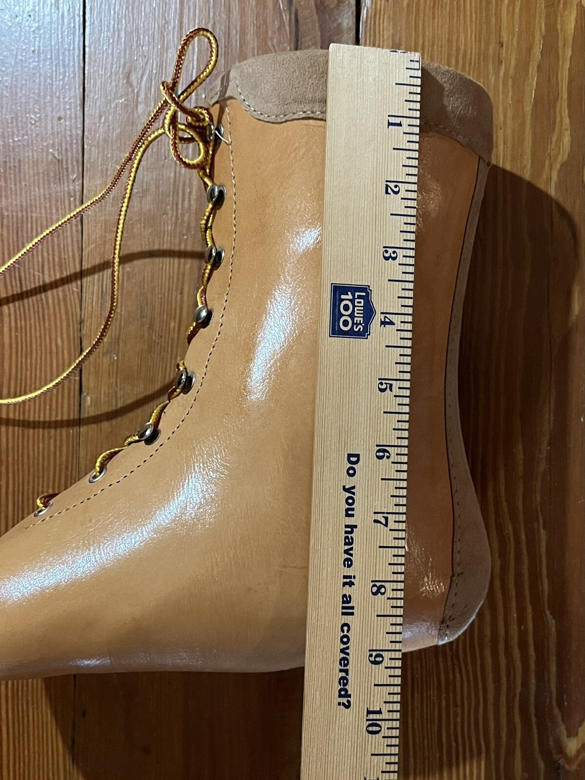 Tan Brown Leather Orthopedic Boot Lace Up Right Foot Custom Small ~9″ Tall