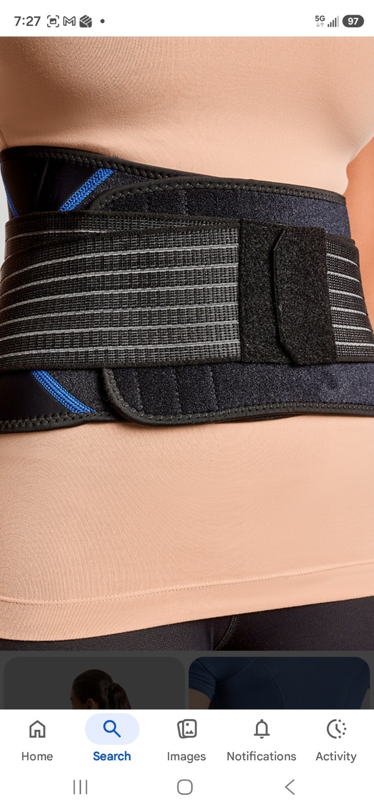 TOMMIE COPPER Low Profile Adjustable Compression Back Brace Infrared Technology
