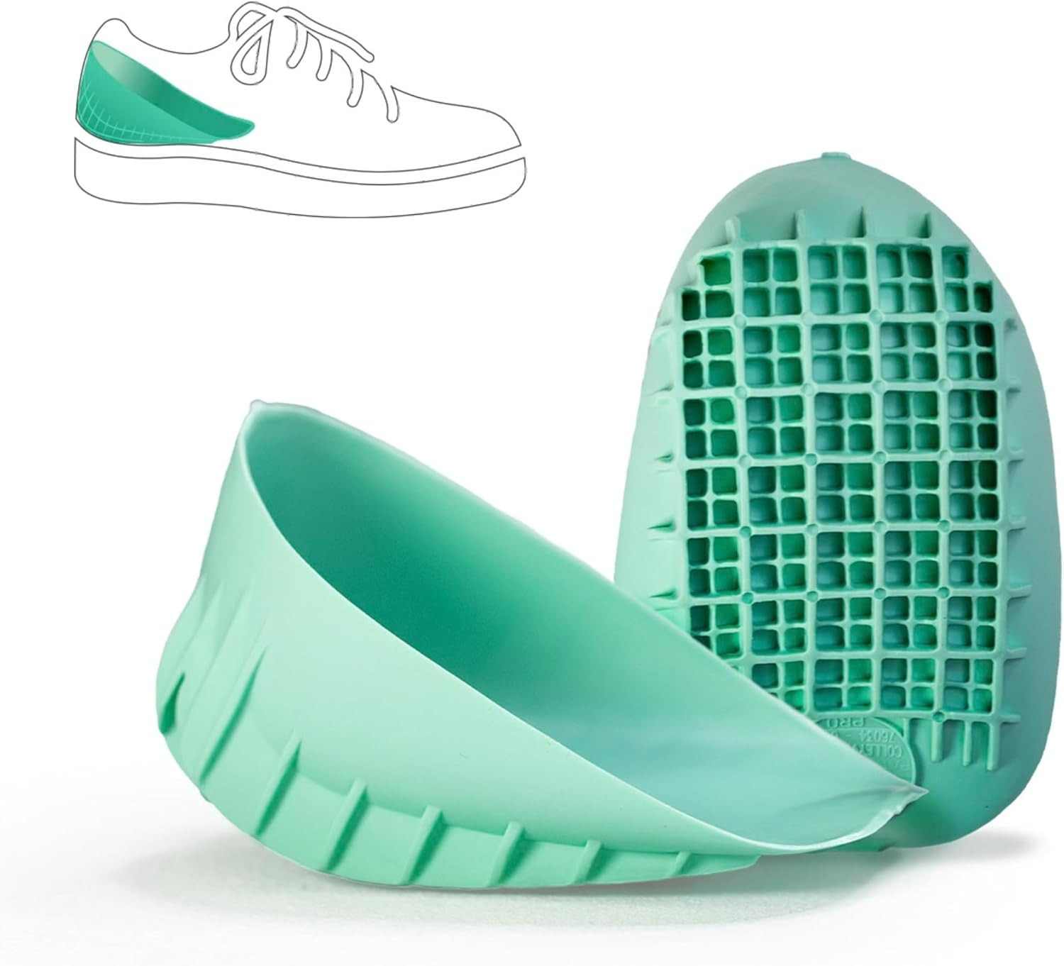 Heavy Duty Heel Cups, Shock-Absorbing Cushion Insert for Plantar Fasciitis, Seve