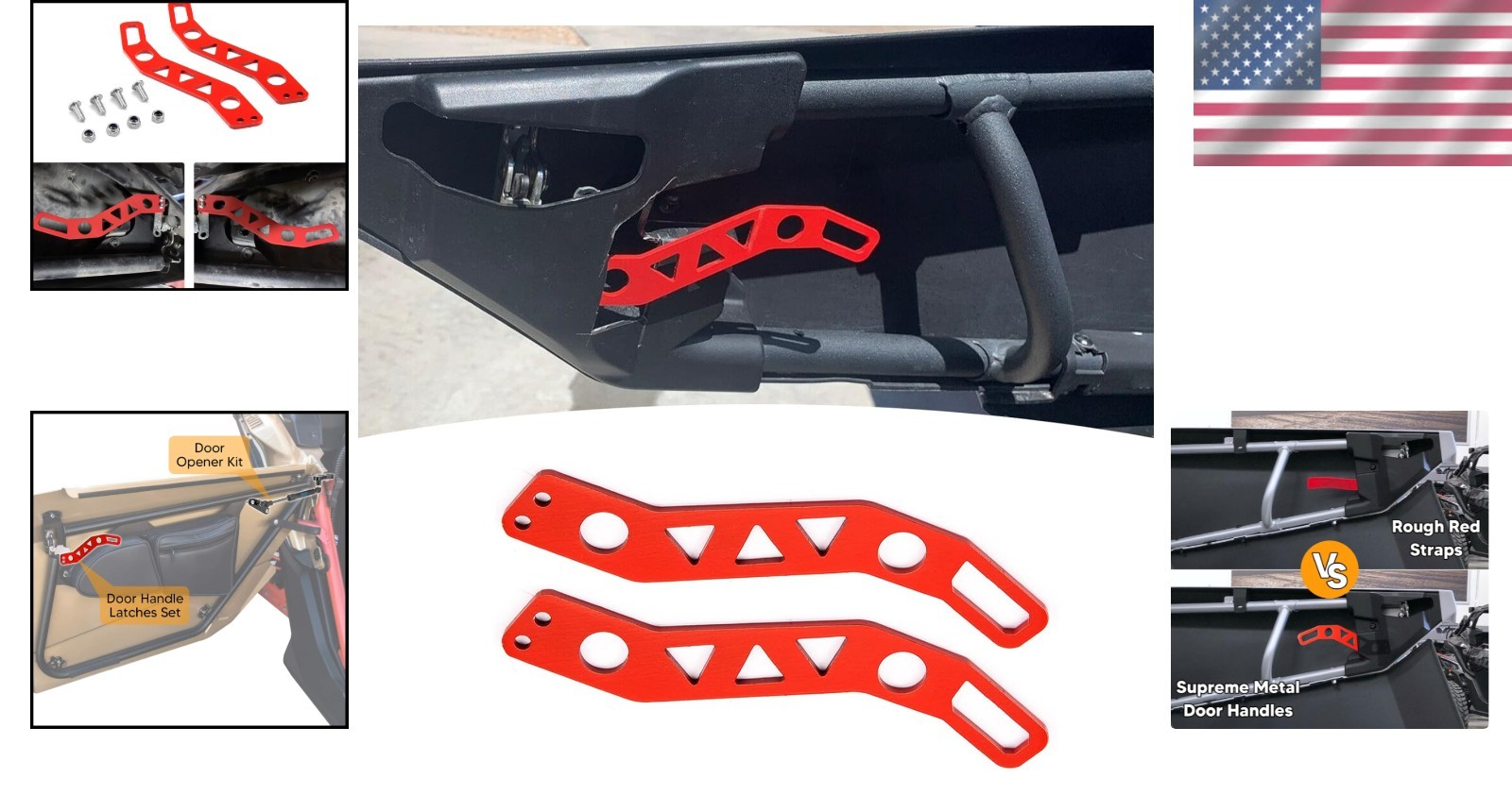 X3 Door Handle Latches Kit Red Left & Right Compatible with Can am Maverick X…