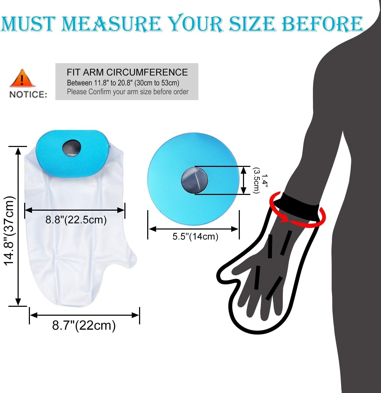 NEW Waterproof Hand Cast Cover Hand Cover for Shower After Surgery Hand