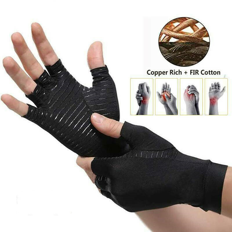 Copper Infused Compression Arthritis Gloves Rheumatoid Joint Pain Relief Hand US