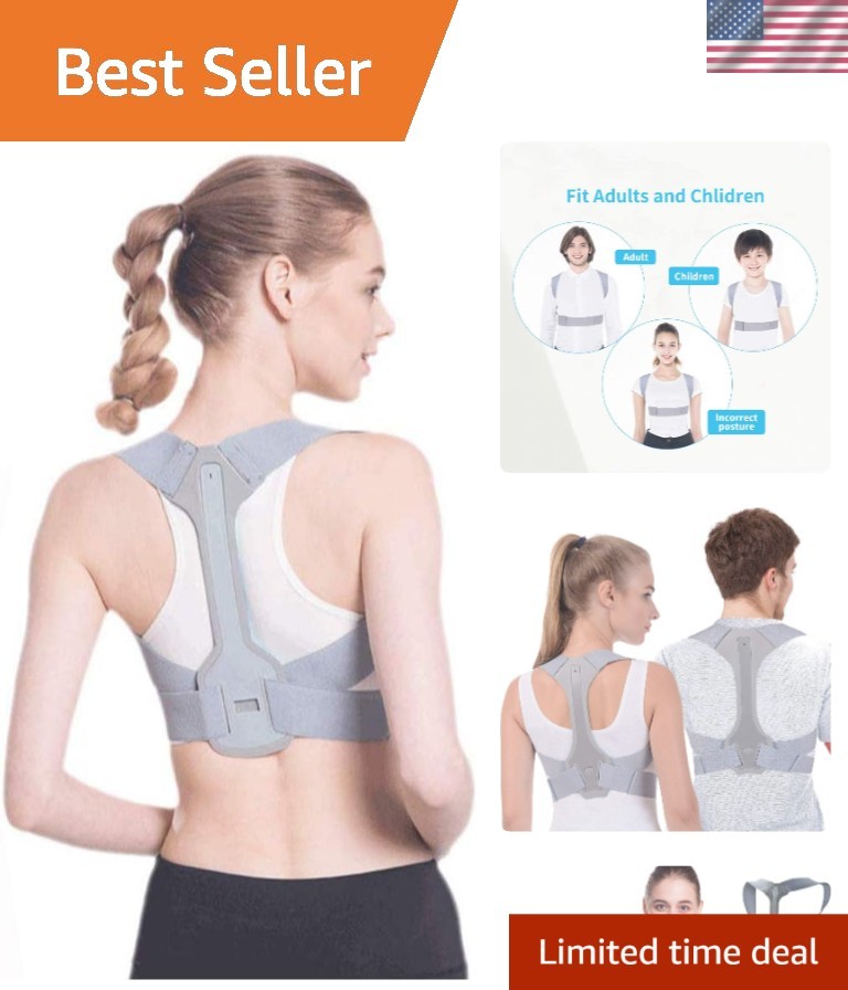 Deluxe Adjustable Shoulder Posture Brace – Discreet & Effective for Hunching (L)