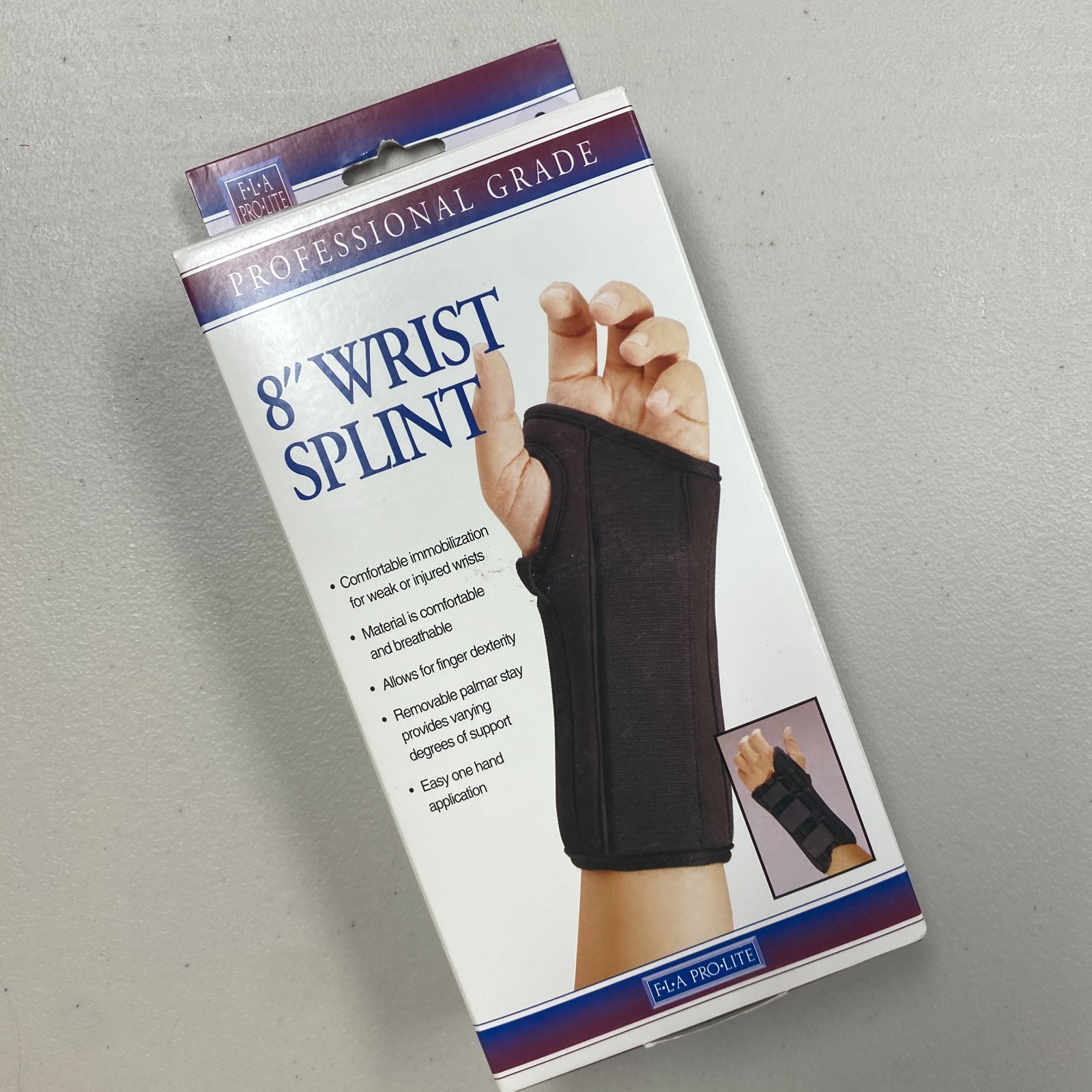 FLA Pro-Lite 8″ Professional Grade Wrist Splint Small Right Hand Black New