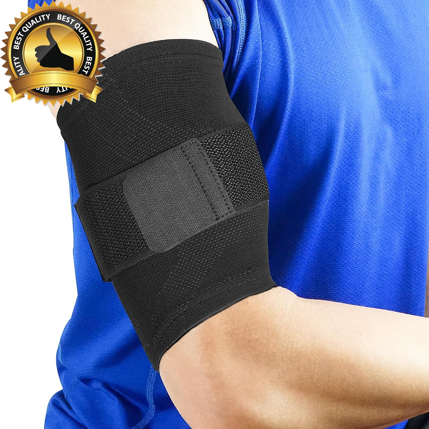 Bicep Tendonitis Brace, Knitted Compression Upper Arm Sleeve Support, 1 Pair (Me