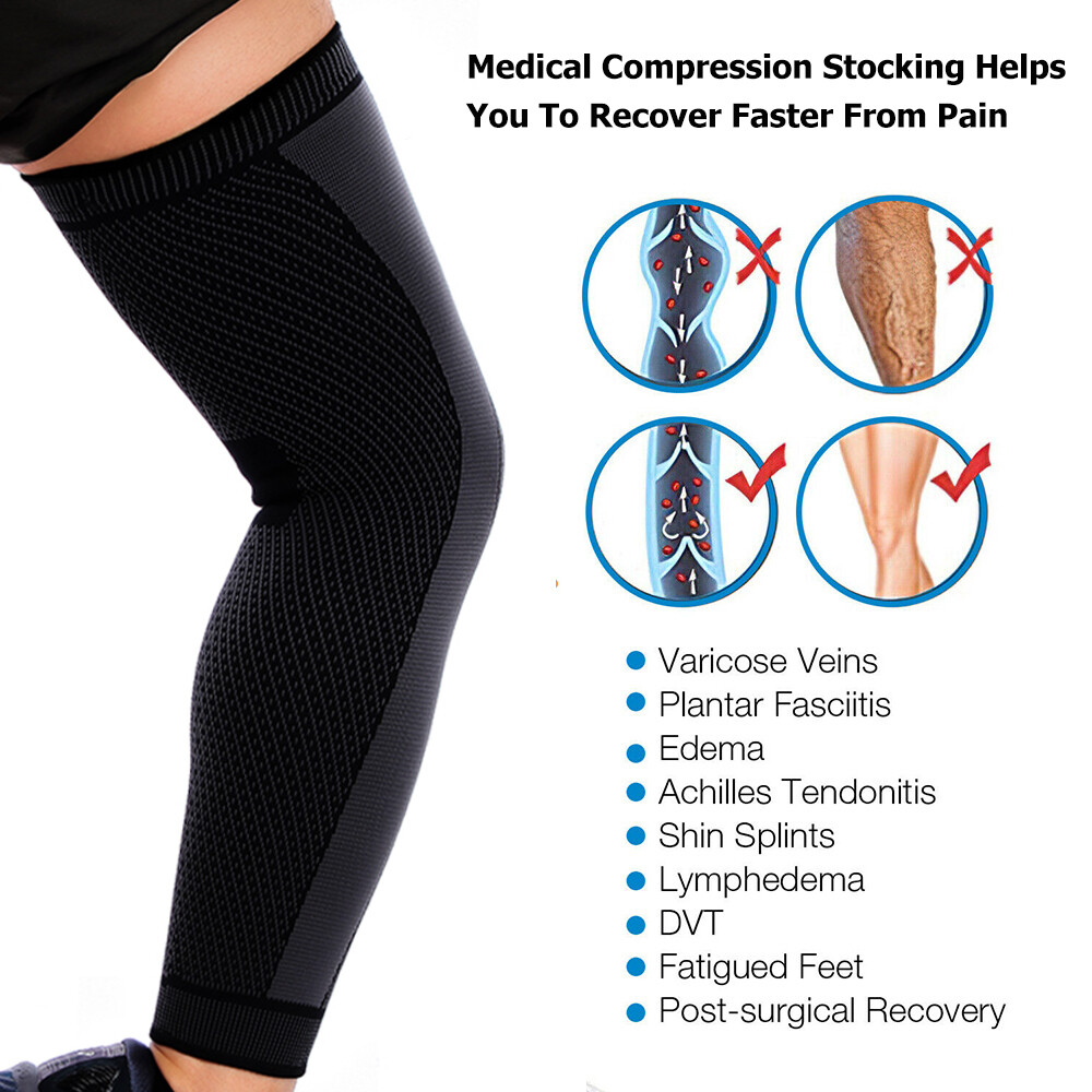 Women Men Leg Brace Thigh Compression Sleeve Socks Knee Calf Support Pain Relief