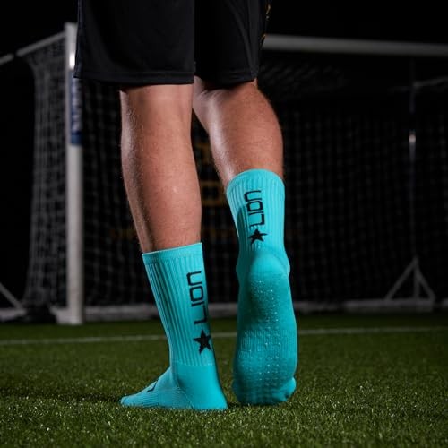 Football Grip Socks For Men/Women/Kids – Variety Of Colours To Large Aqua