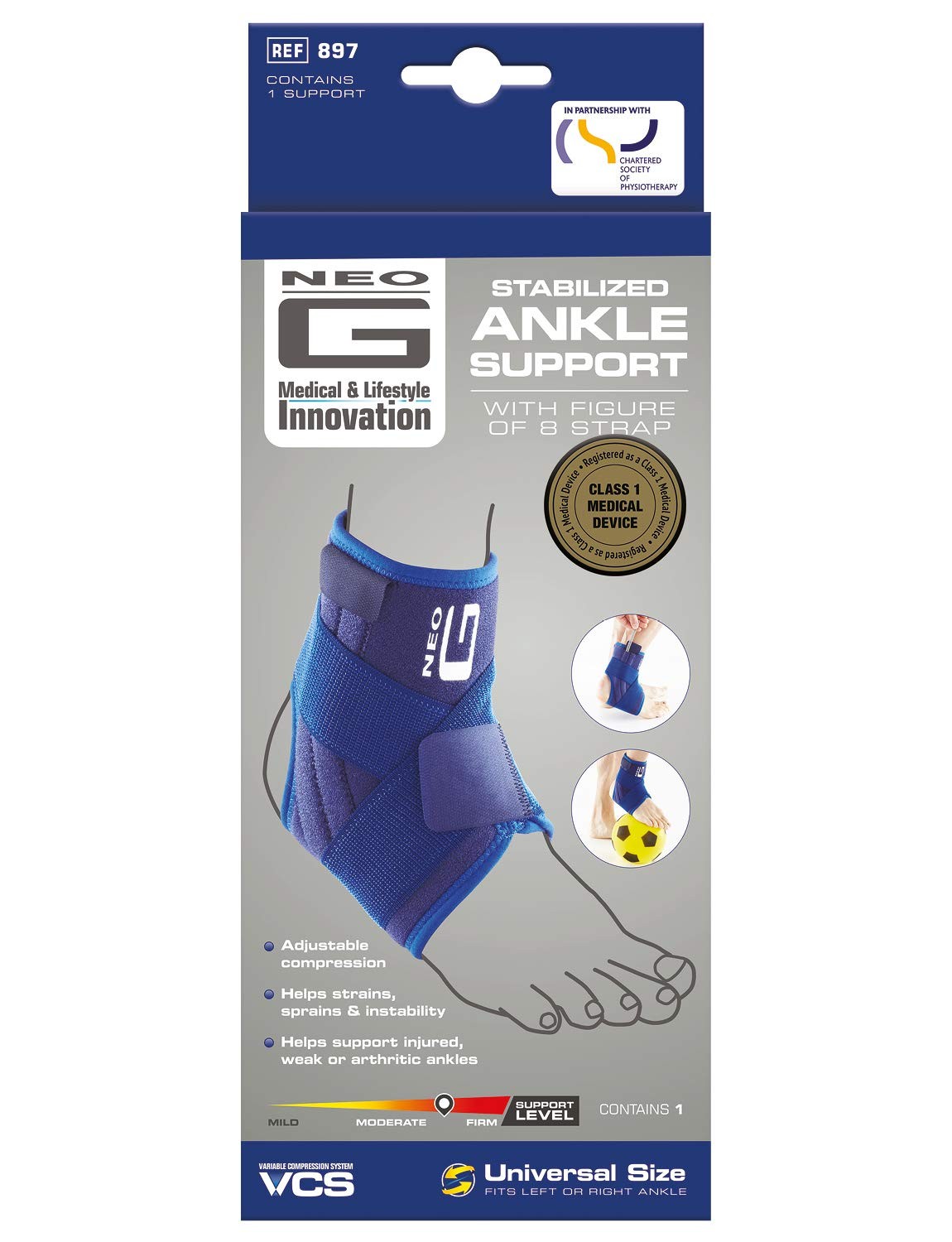 Neo-G Ankle Support, Stabilized Support with Figure of 8 Strap – Support for