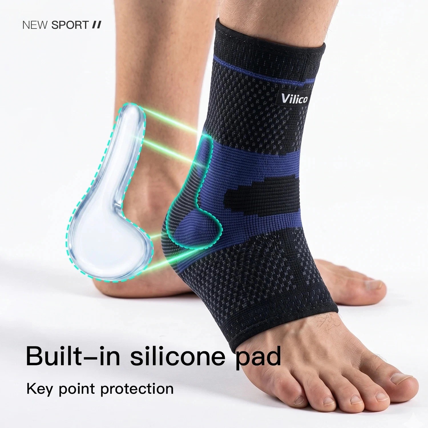 1/2PCS Ankle Brace Socks Compression Sleeve Foot Support for Sprained Ankle Wrap