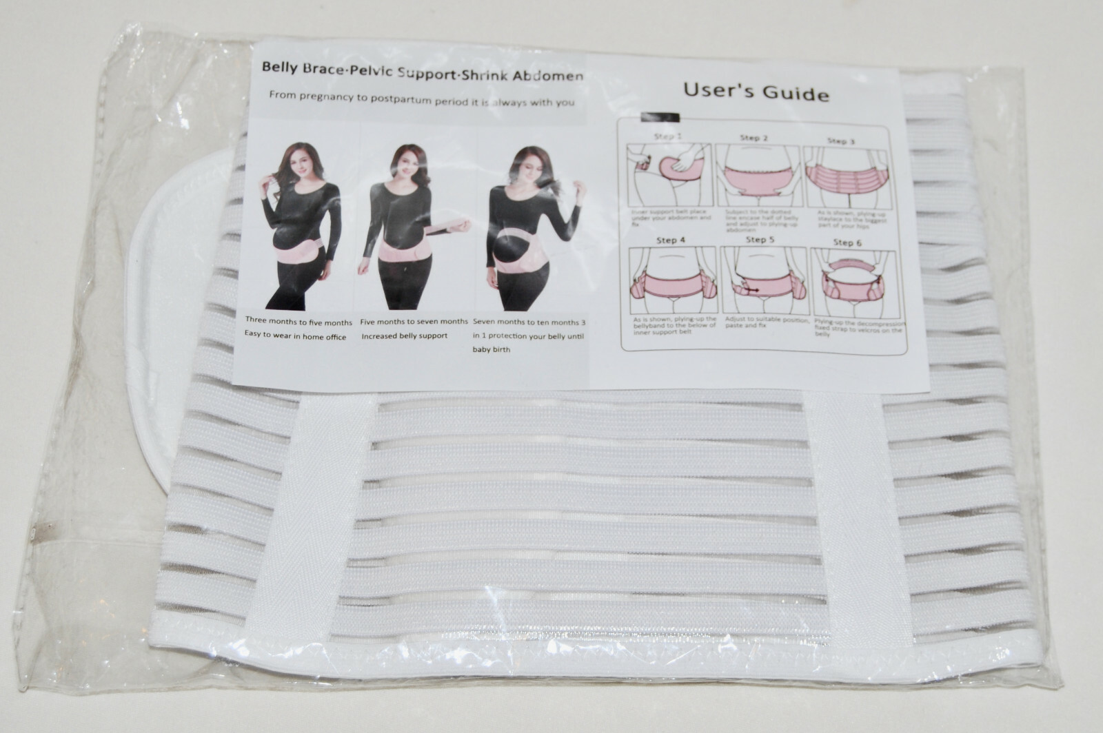 New Belly Band Brace for Pregnancy Pelvic Support in White sz M