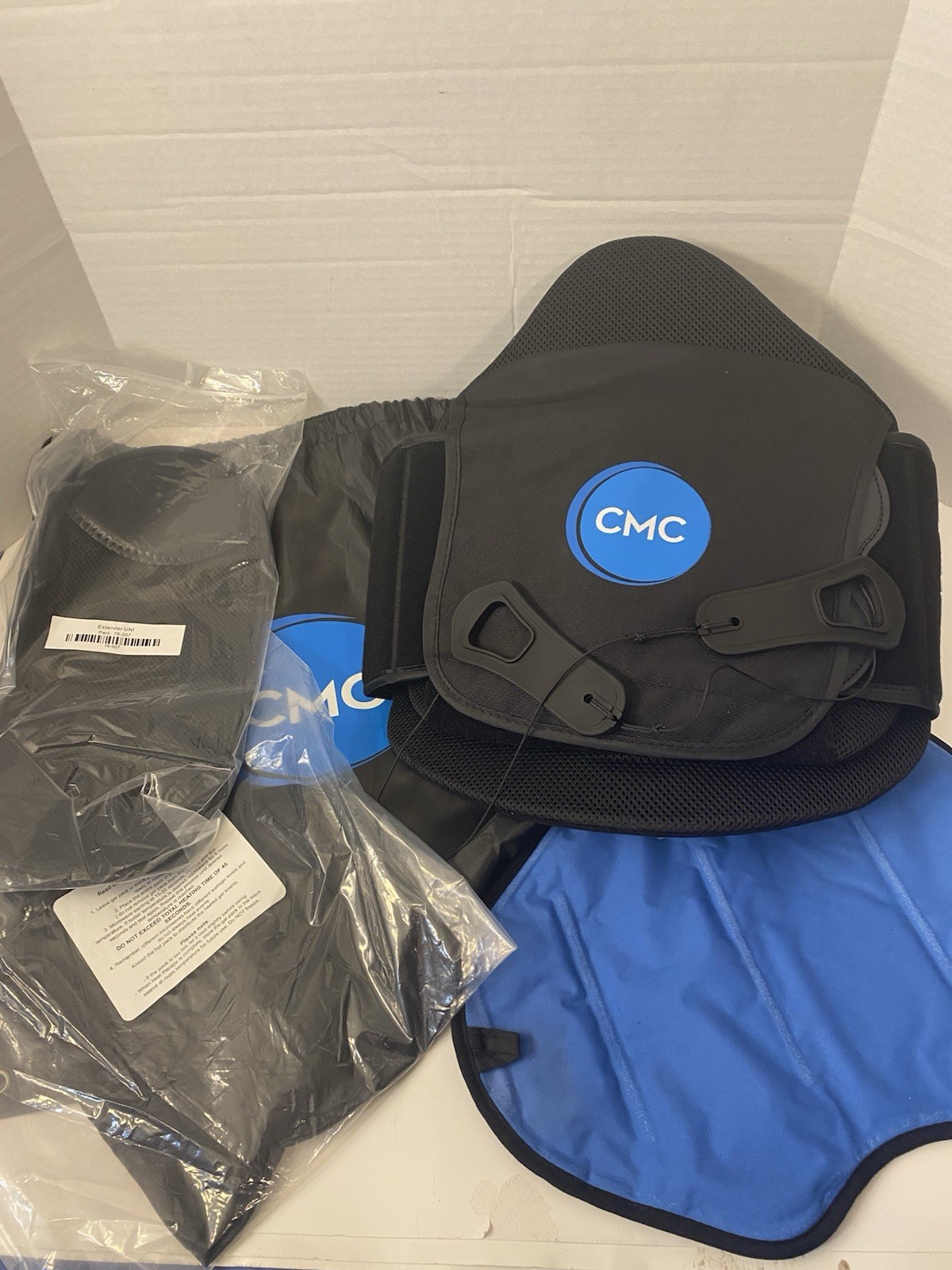 CMC Cryo LSO Back Brace, Adjustable S-3XL, Side Panels, Cold & Hot Gel Packs