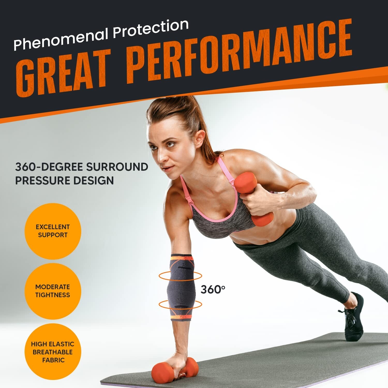 Elbow Brace Compression Sleeve Optimal Support and Pain Relief Arm Support Large