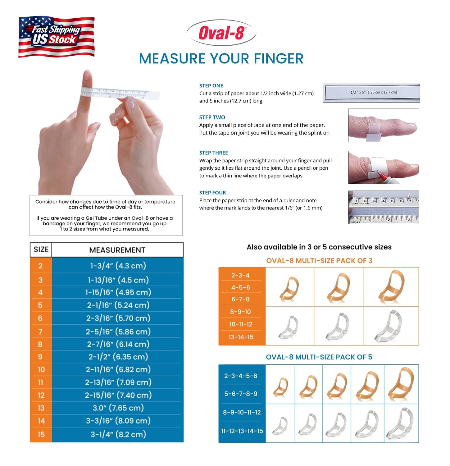 3-Point Products Oval-8 Finger Splint, Size 13, Pack of 1, Beige | Support and P
