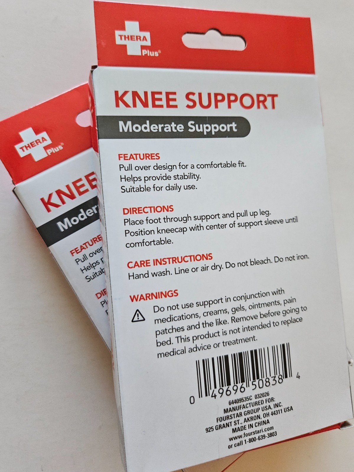 Thera Plus Knee Support / Moderate Support ( Pack of 2 / Black )